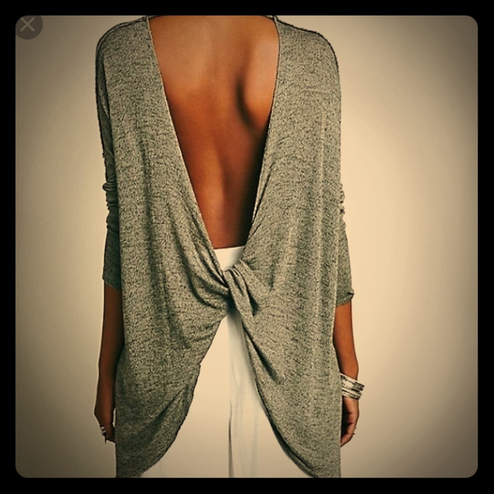 Express open twist back sweater